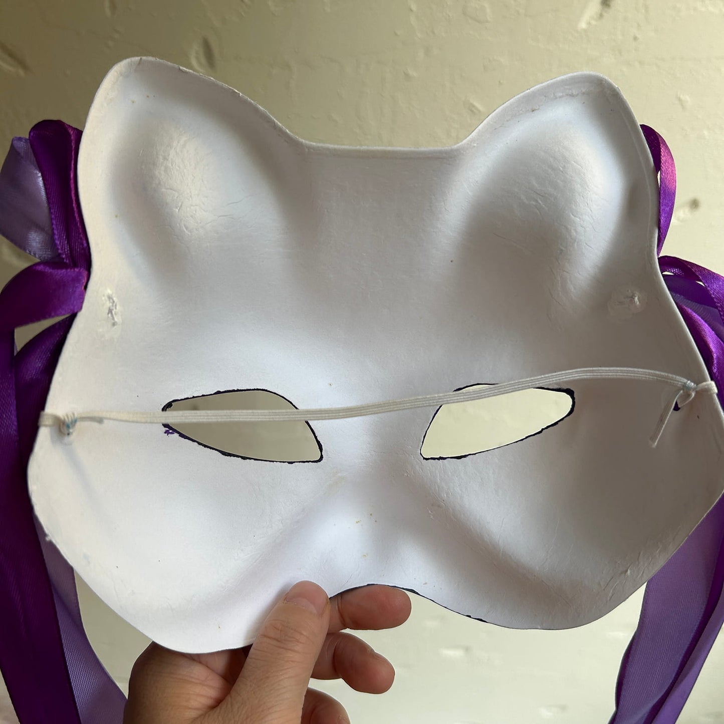 Hand-painted purple sakura cat mask Masquerade kabuki 05