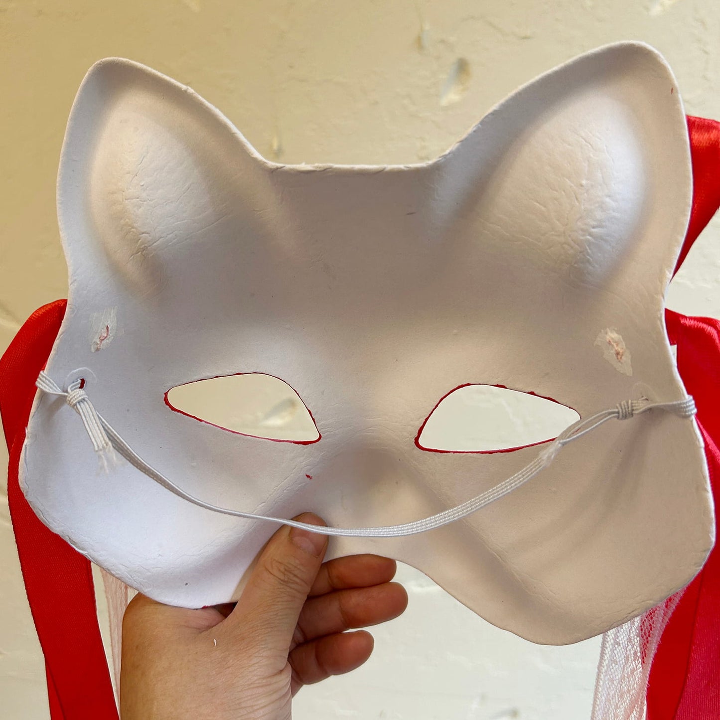 Hand-painted sakura cat mask 03