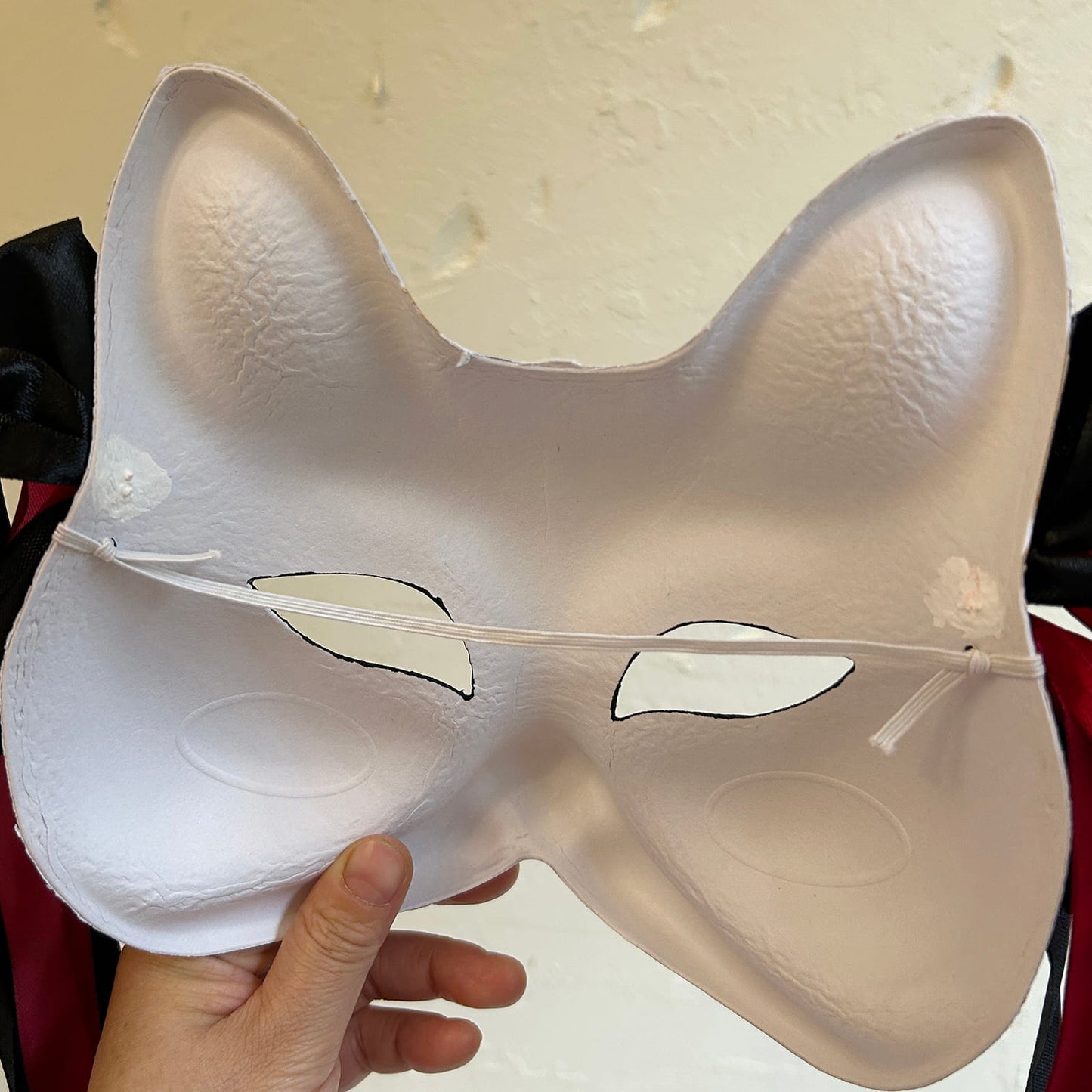 Hand-painted sakura cool fox Kitsune mask 01