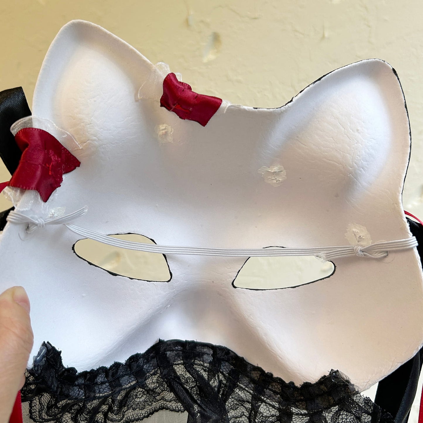 Handmade Masquerade cat mask kabuki 05