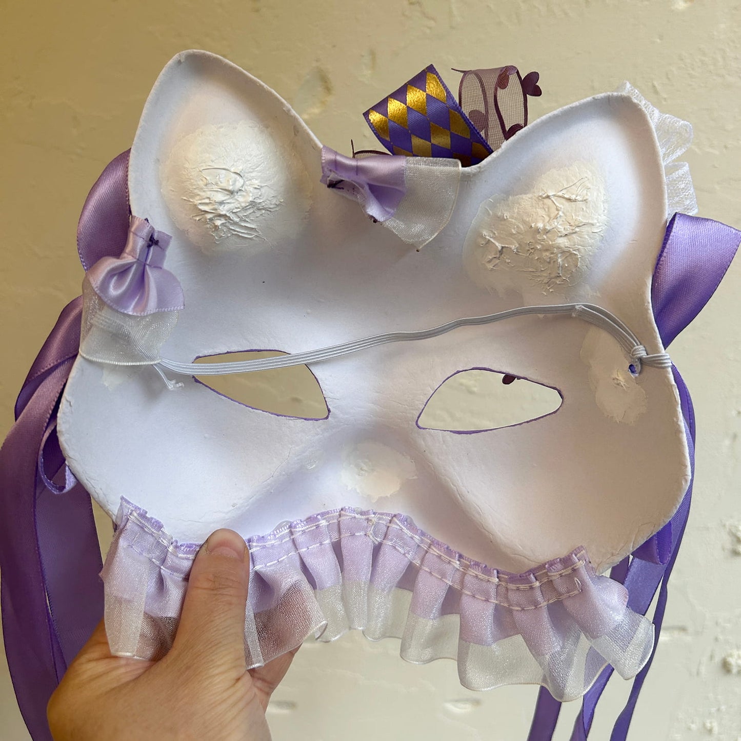 Handmade Masquerade Cosplay cat mask kabuki 08