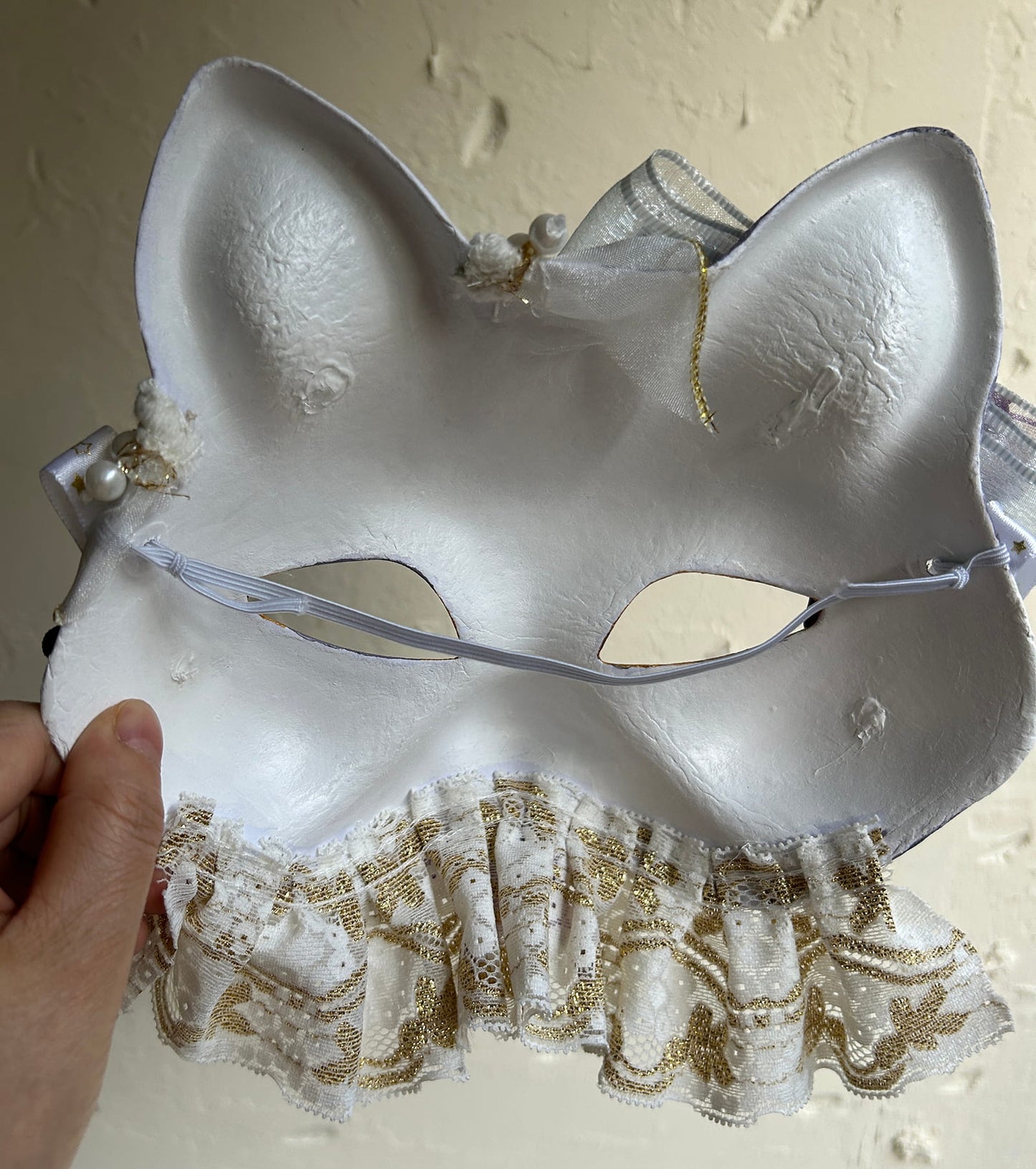 Original design handmade Checkered cat mask Masquerade kabuki 01