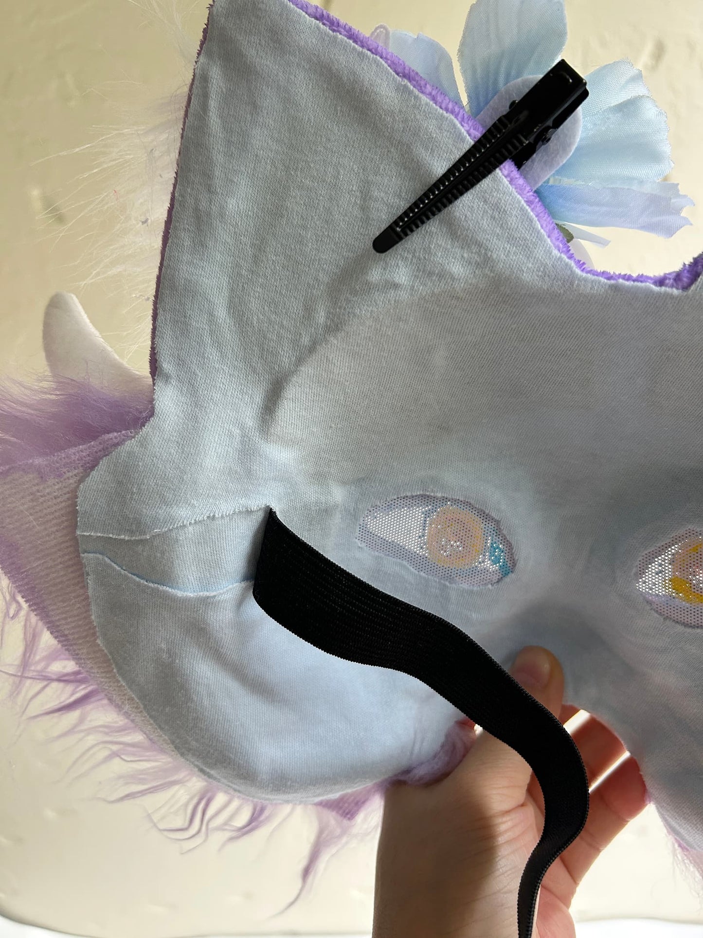 Purple sweet and cute Therian cat mask 01.