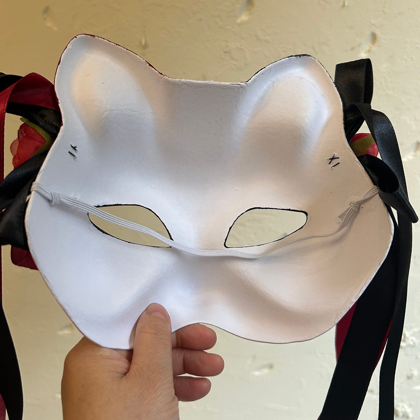 Rose Halloween Masquerade cat mask kitsune spirit kabuki 02