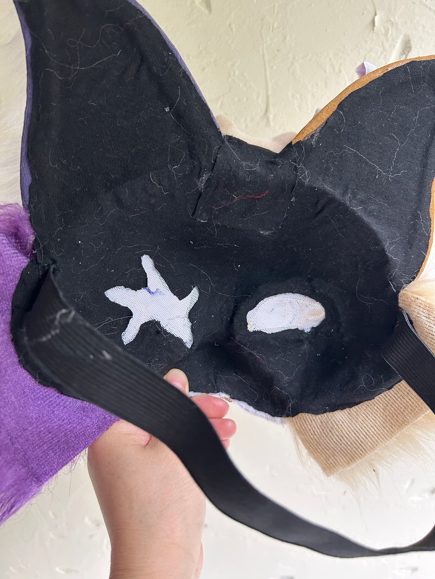 Yellow and purple star-eyed Therian cat mask 01