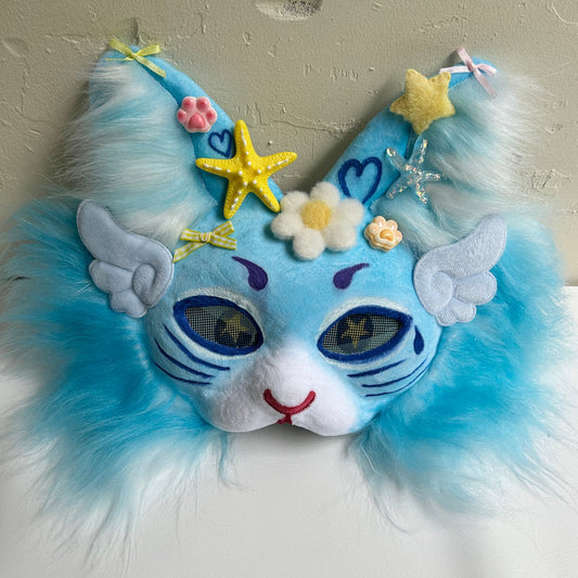 Blue cute Therian cat mask 01