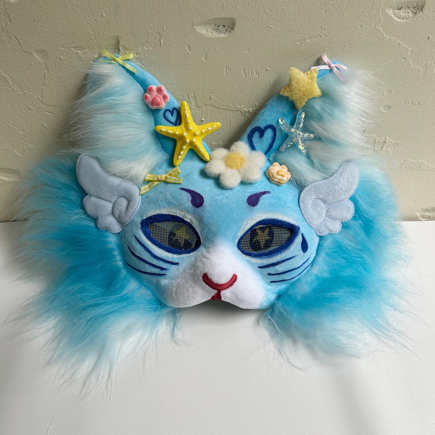 Blue cute Therian cat mask 01