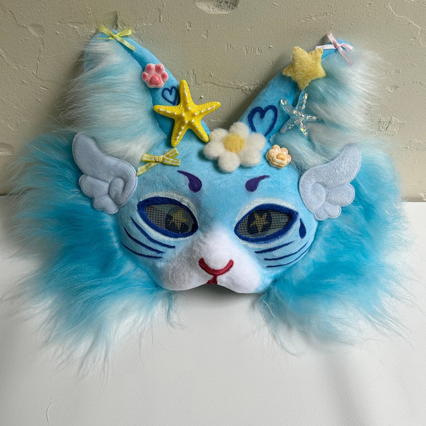 Blue cute Therian cat mask 01