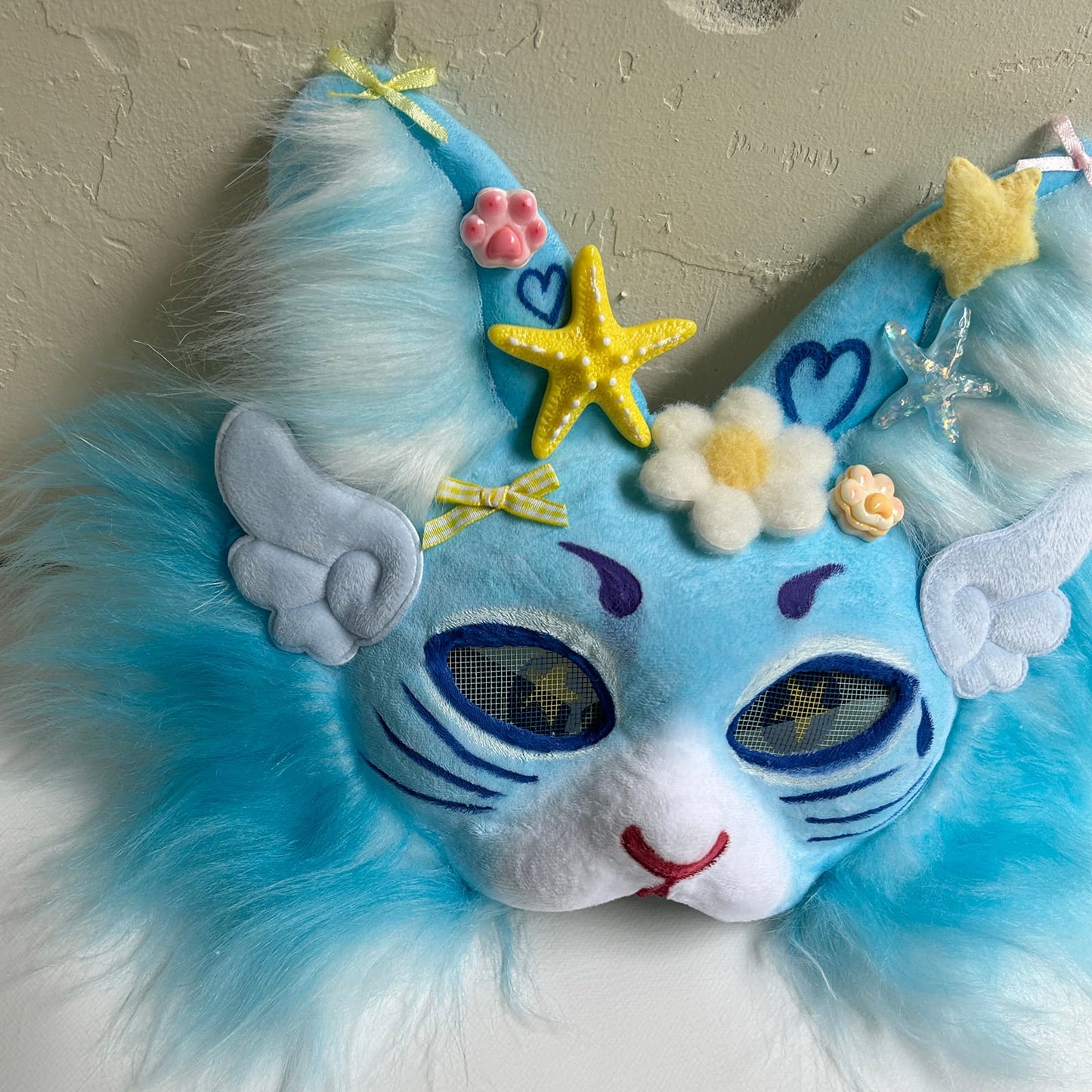 Blue cute Therian cat mask 01