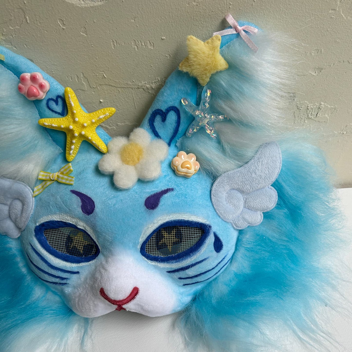 Blue cute Therian cat mask 01