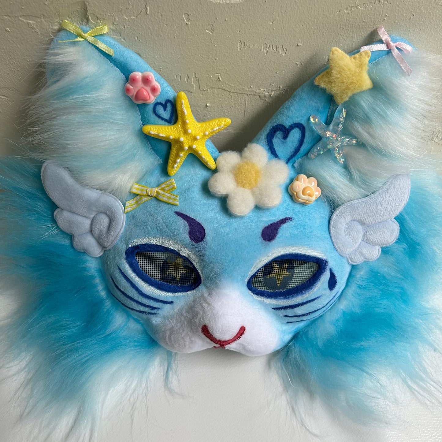 Blue cute Therian cat mask 01