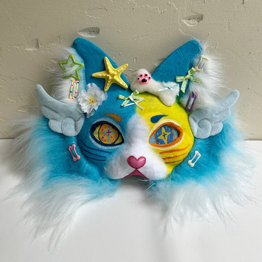 Blue cute Therian cat mask 02