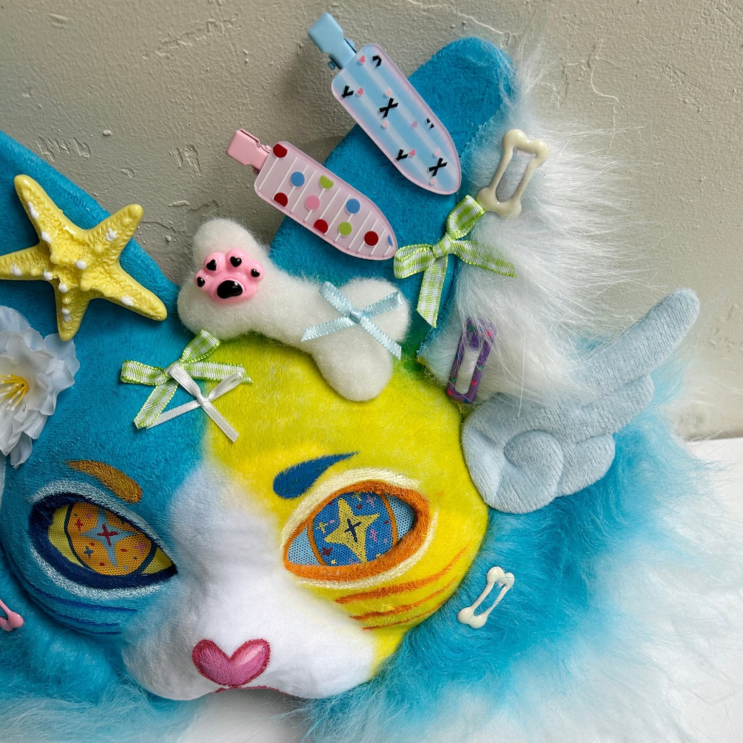 Blue cute Therian cat mask 02