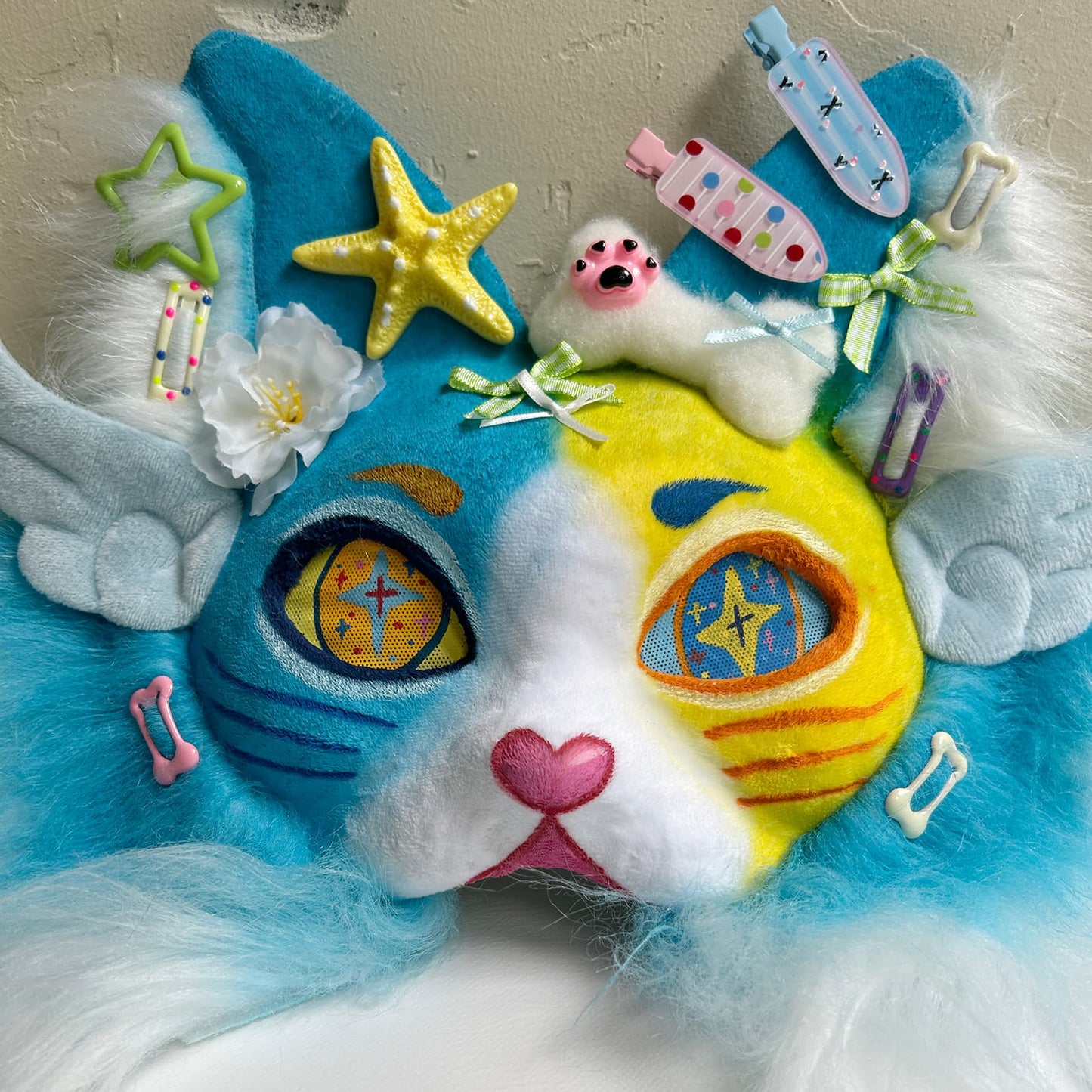 Blue cute Therian cat mask 02