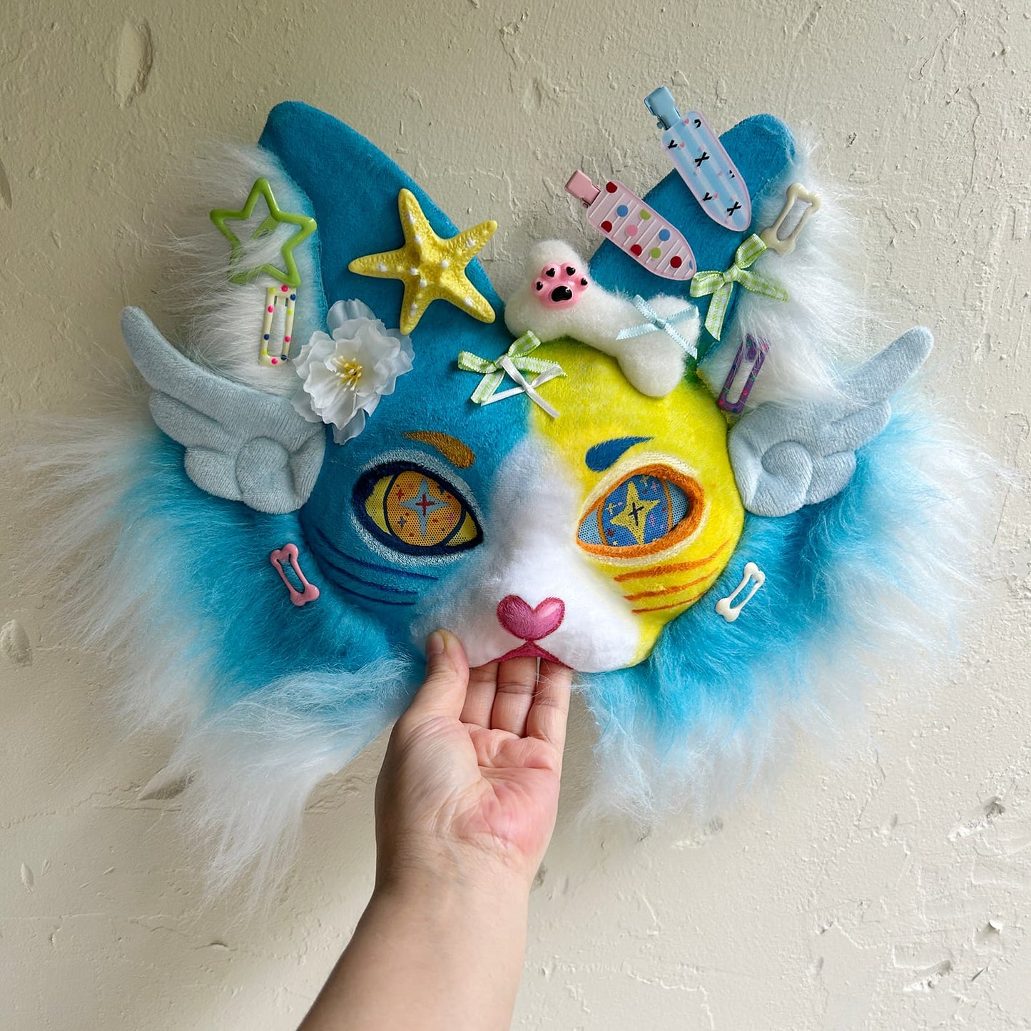 Blue cute Therian cat mask 02
