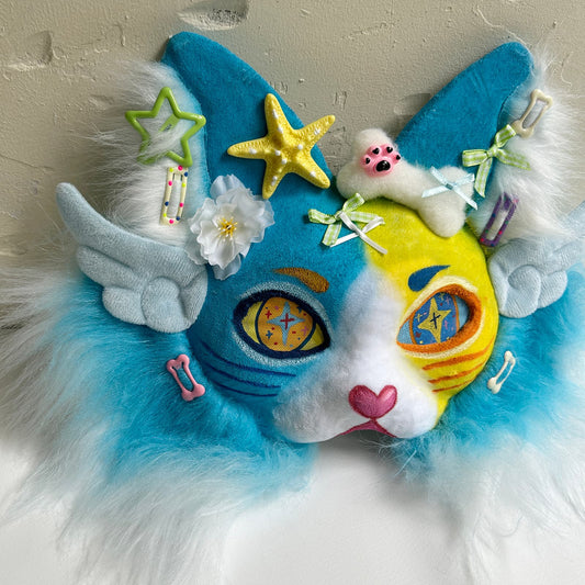 Blue cute Therian cat mask 02