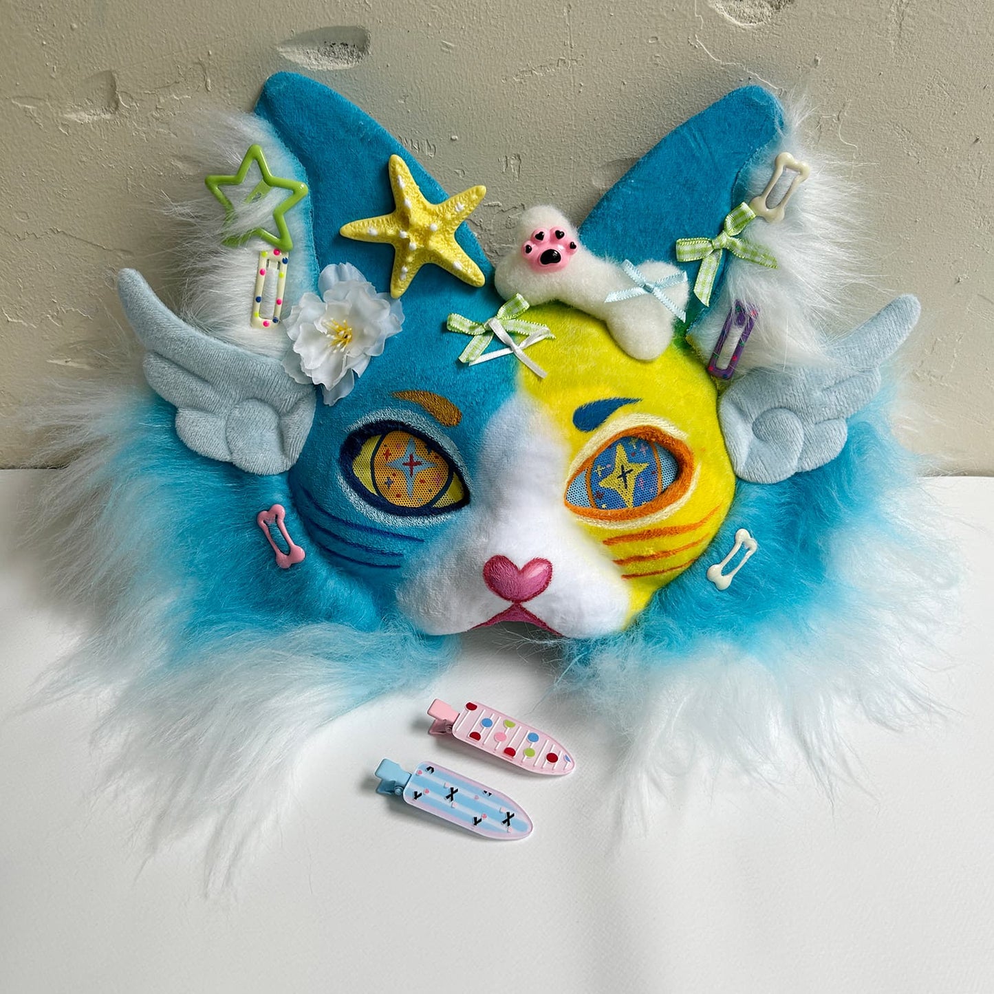 Blue cute Therian cat mask 02