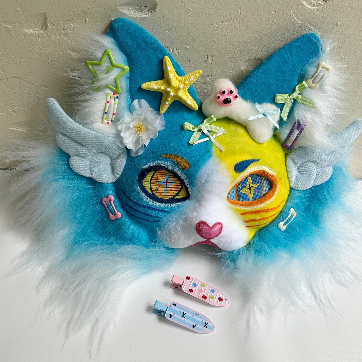 Blue cute Therian cat mask 02