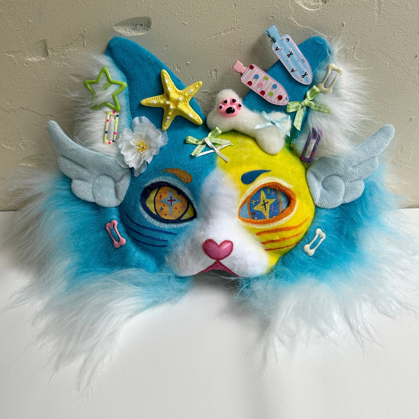 Blue cute Therian cat mask 02