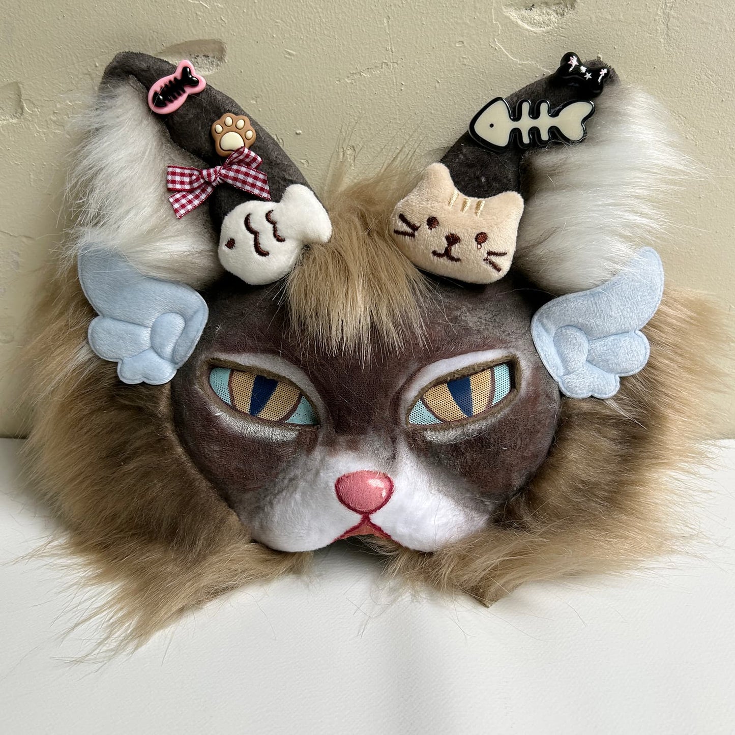 Brown cool and cute Therian cat mask 01