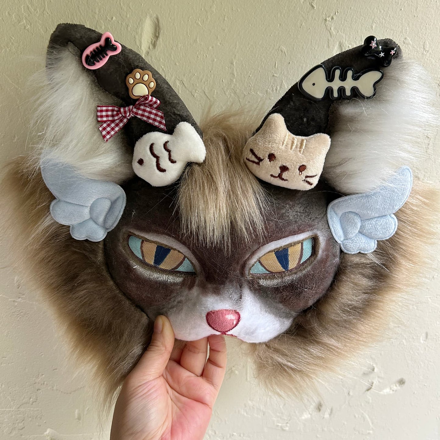 Brown cool and cute Therian cat mask 01