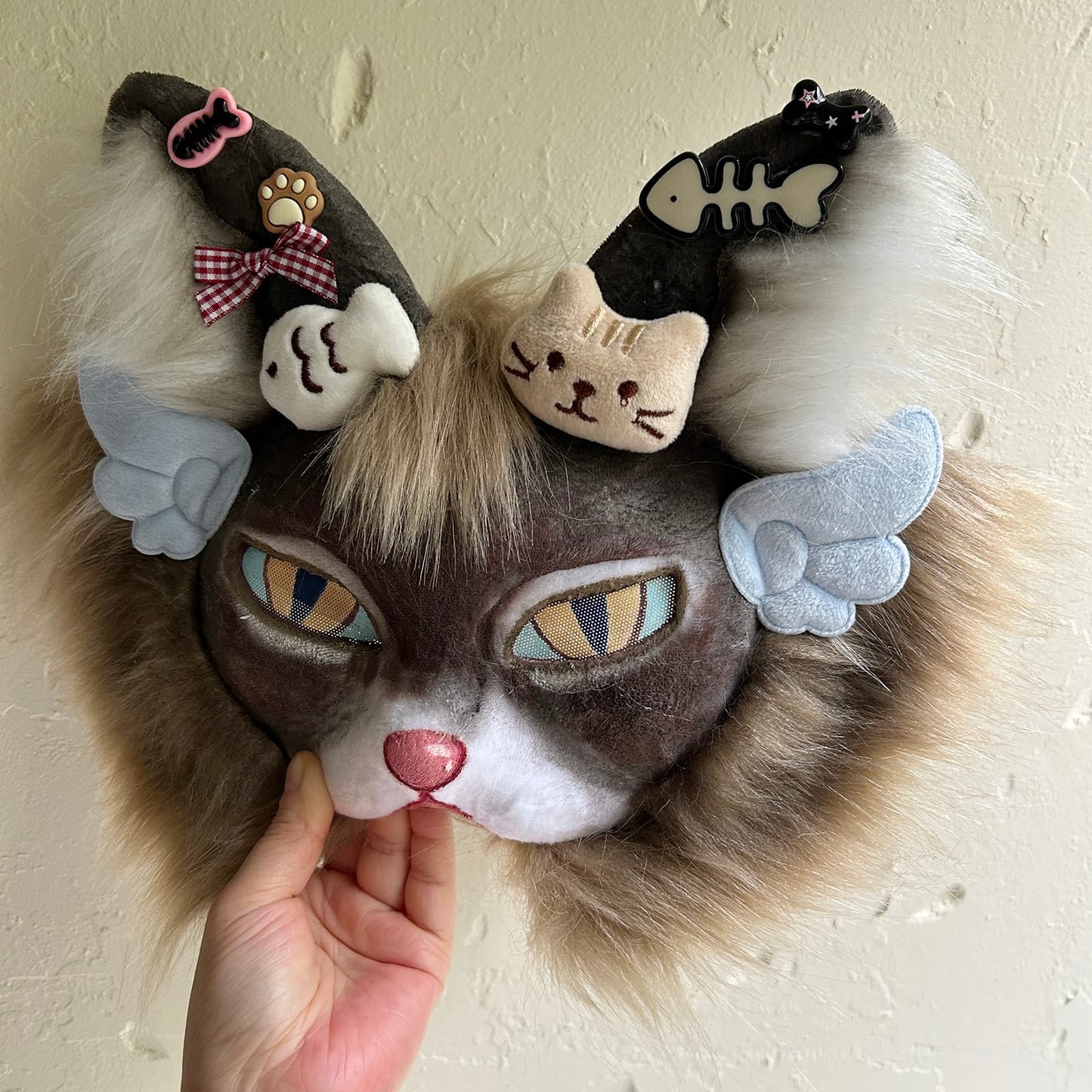 Brown cool and cute Therian cat mask 01