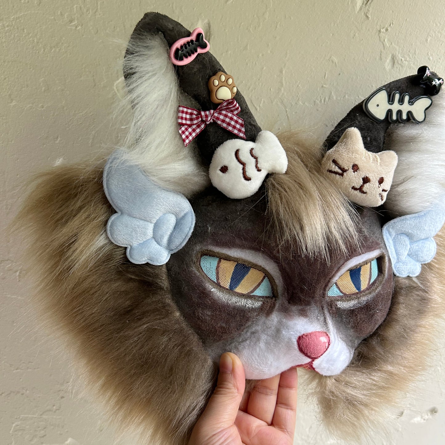 Brown cool and cute Therian cat mask 01