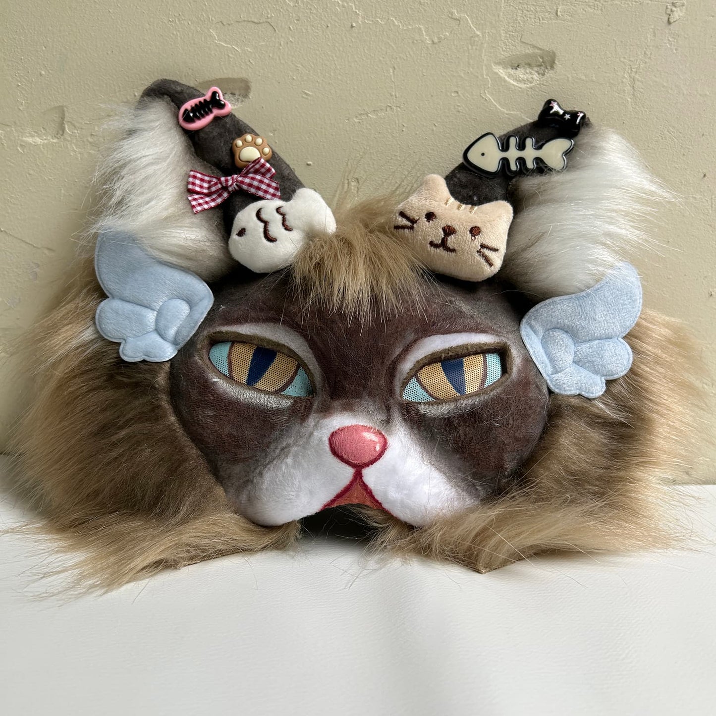 Brown cool and cute Therian cat mask 01