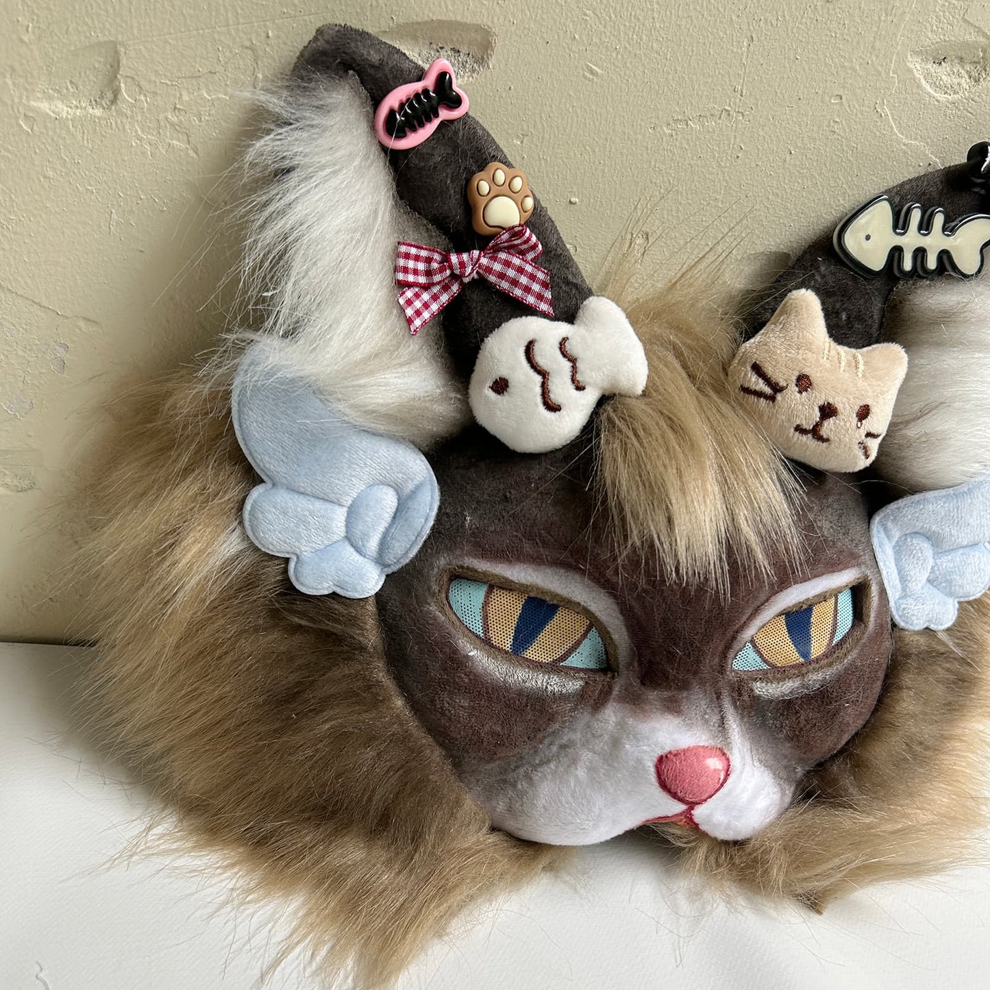 Brown cool and cute Therian cat mask 01
