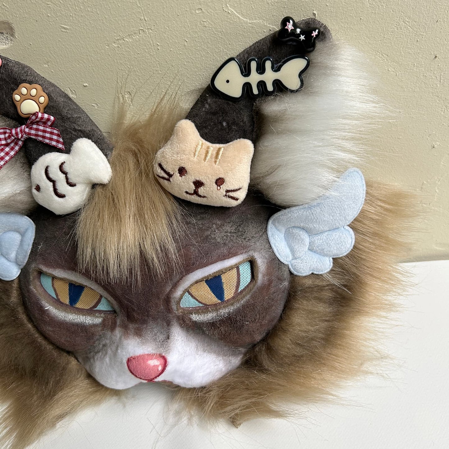 Brown cool and cute Therian cat mask 01