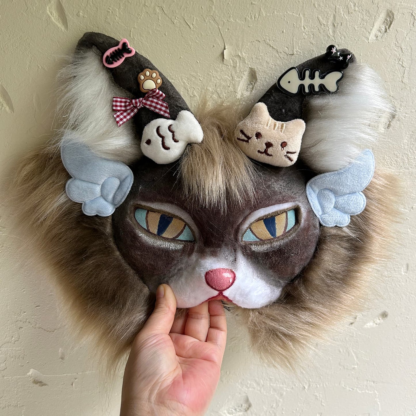 Brown cool and cute Therian cat mask 01
