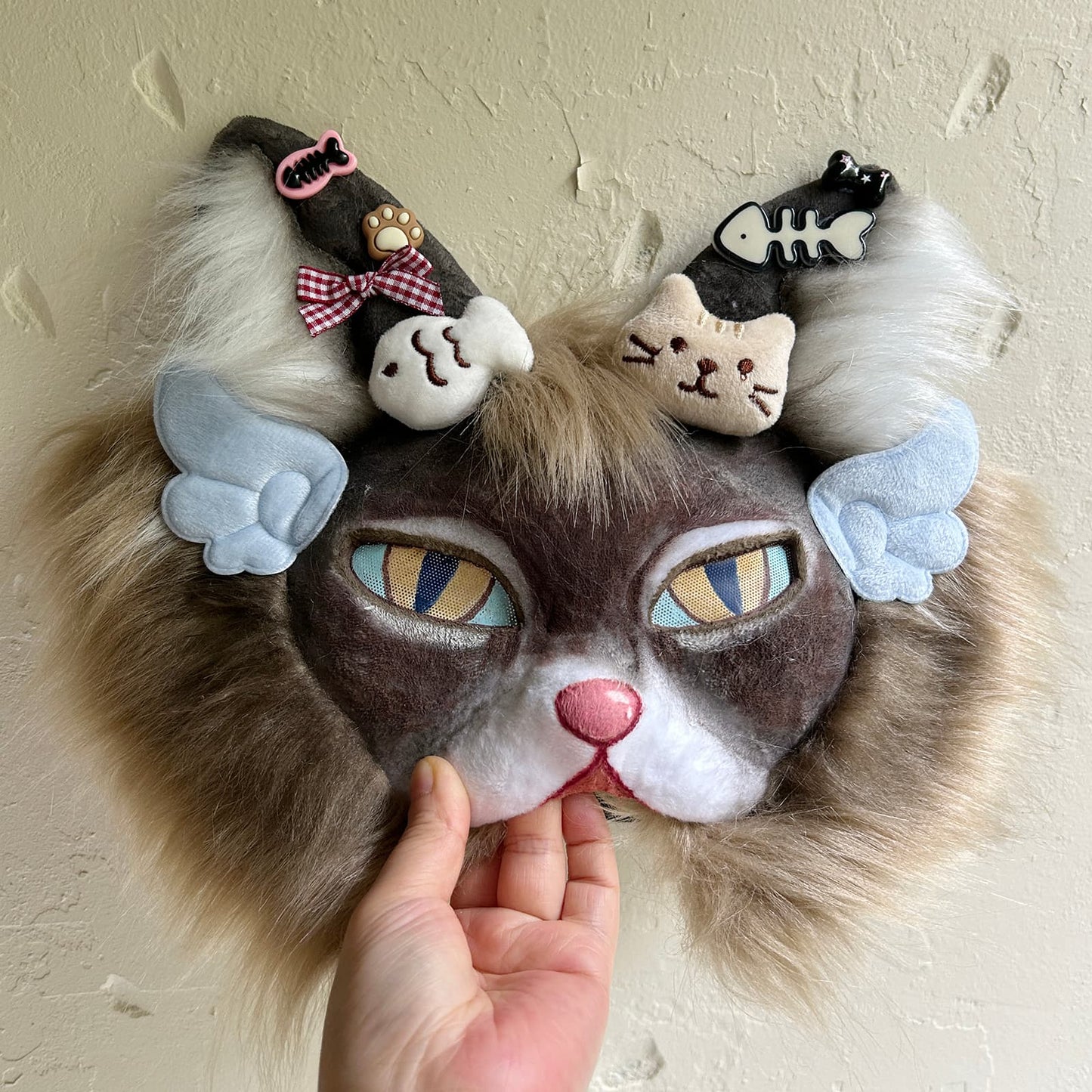 Brown cool and cute Therian cat mask 01