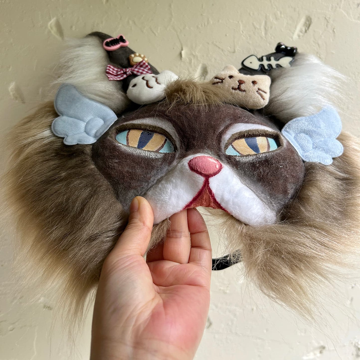 Brown cool and cute Therian cat mask 01