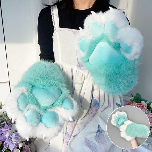 Furry Fursuit Paws – Squeaky Plush Animal Claw Gloves for Cosplay, Costume & Halloween 03