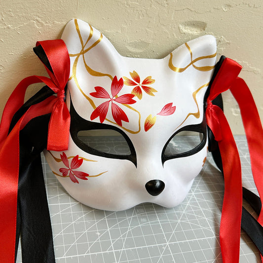 Hand-painted cool sakura cat mask 01
