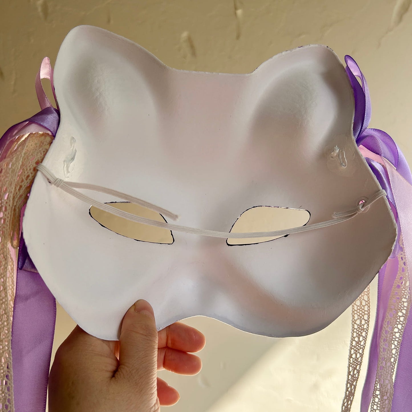 Hand-painted purple Cat mask Masquerade  kabuki 02