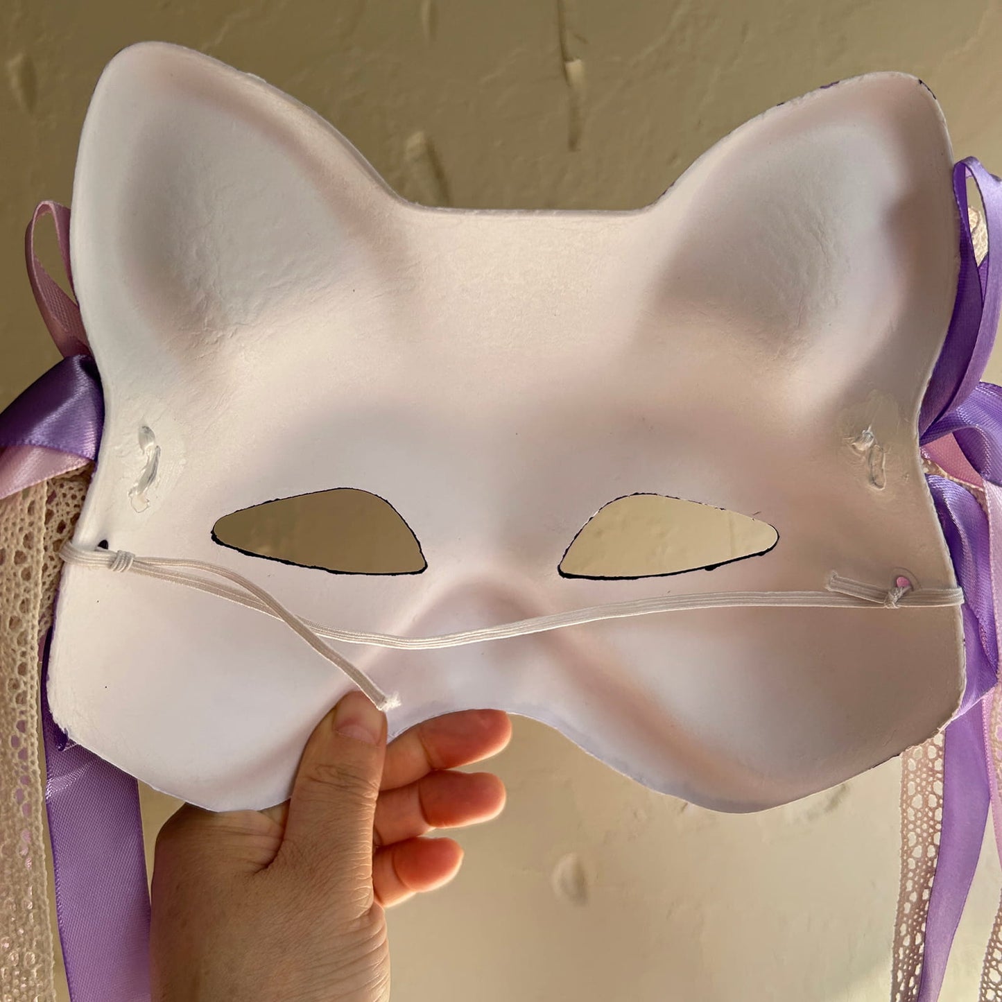 Hand-painted purple Cat mask Masquerade  kabuki 02