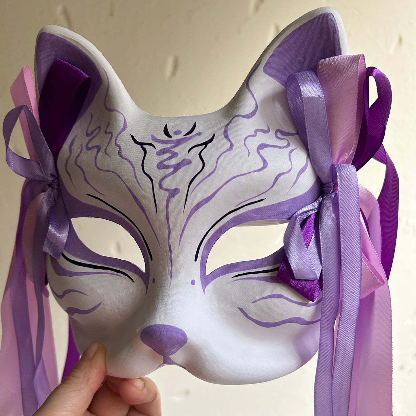 Hand-painted purple Fox mask Masquerade  kabuki 01