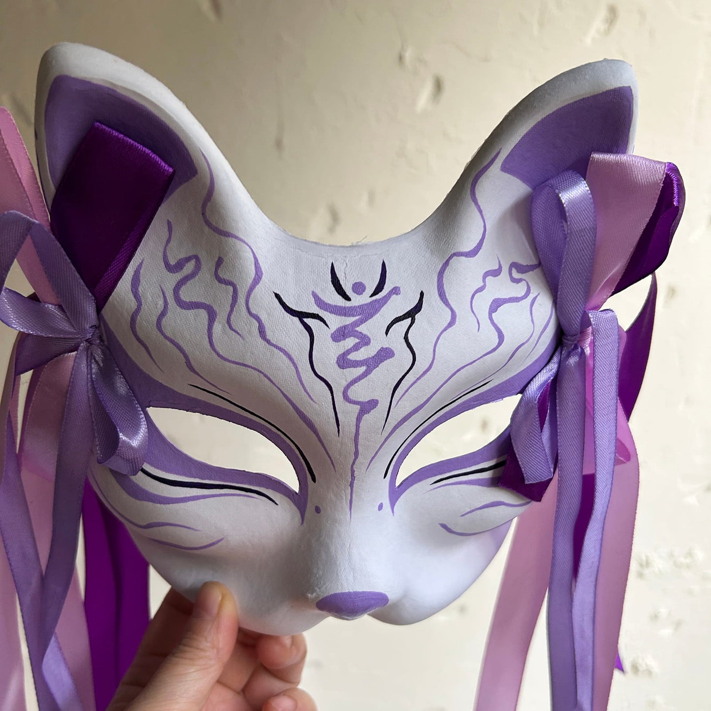 Hand-painted purple Fox mask Masquerade  kabuki 01