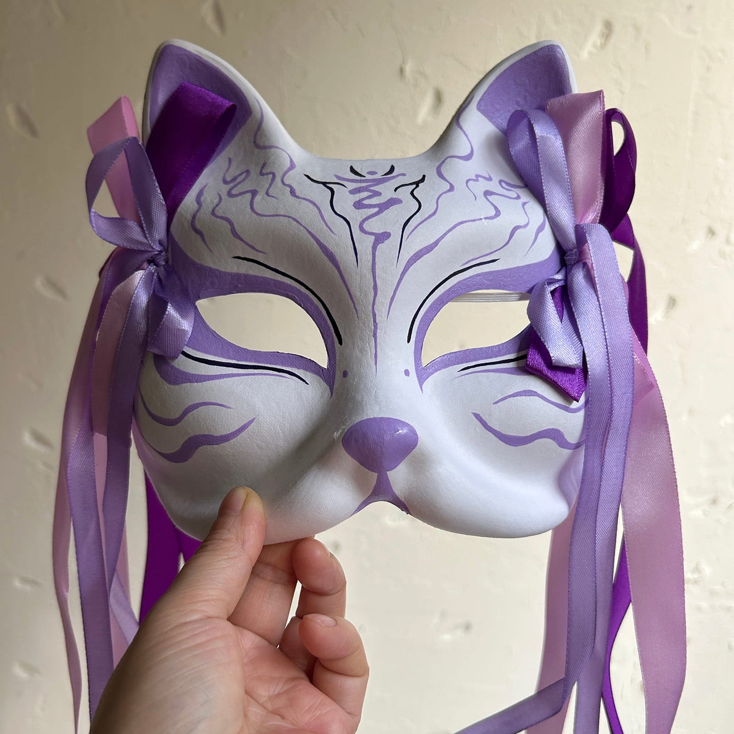 Hand-painted purple Fox mask Masquerade  kabuki 01