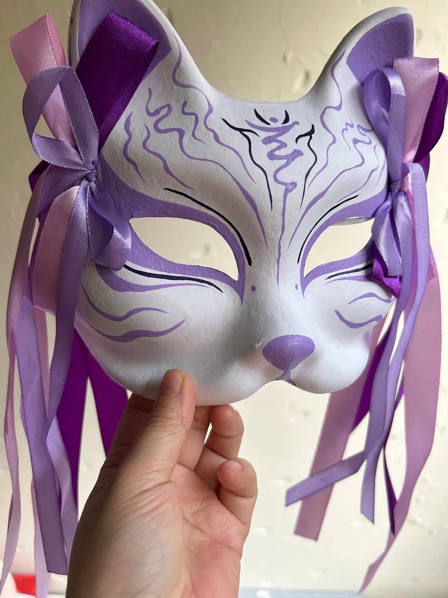 Hand-painted purple Fox mask Masquerade  kabuki 01