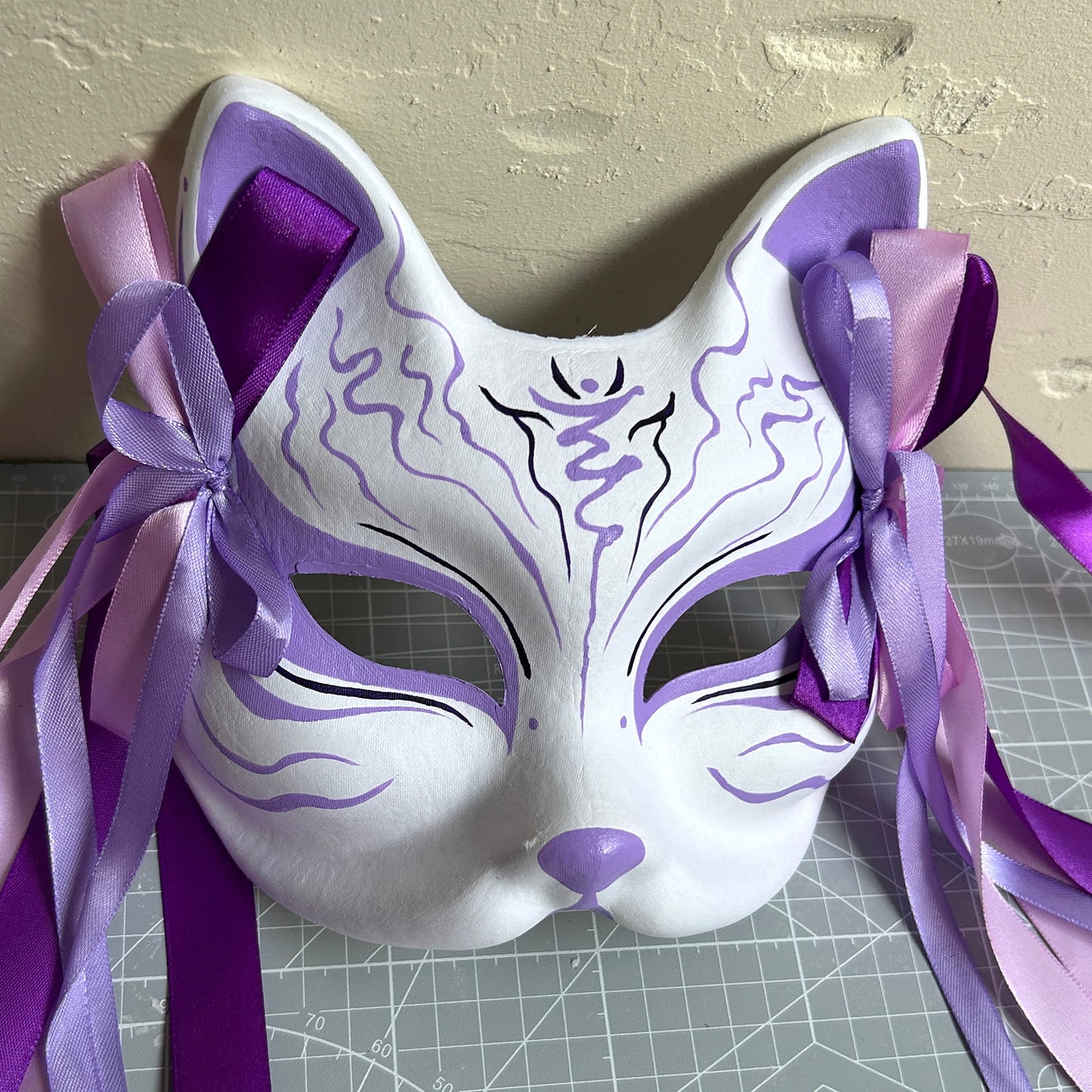 Hand-painted purple Fox mask Masquerade  kabuki 01