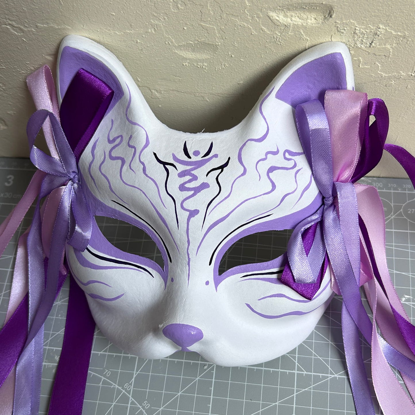Hand-painted purple Fox mask Masquerade  kabuki 01