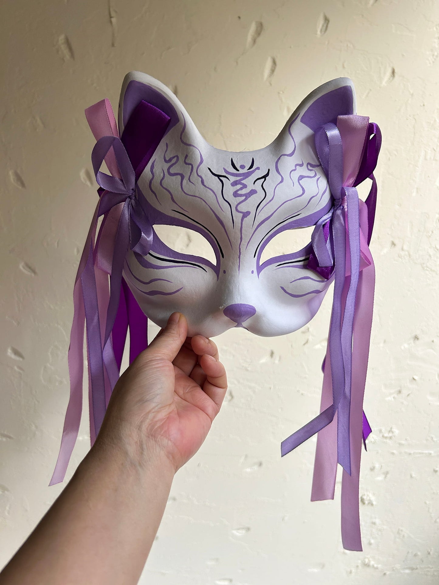 Hand-painted purple Fox mask Masquerade  kabuki 01