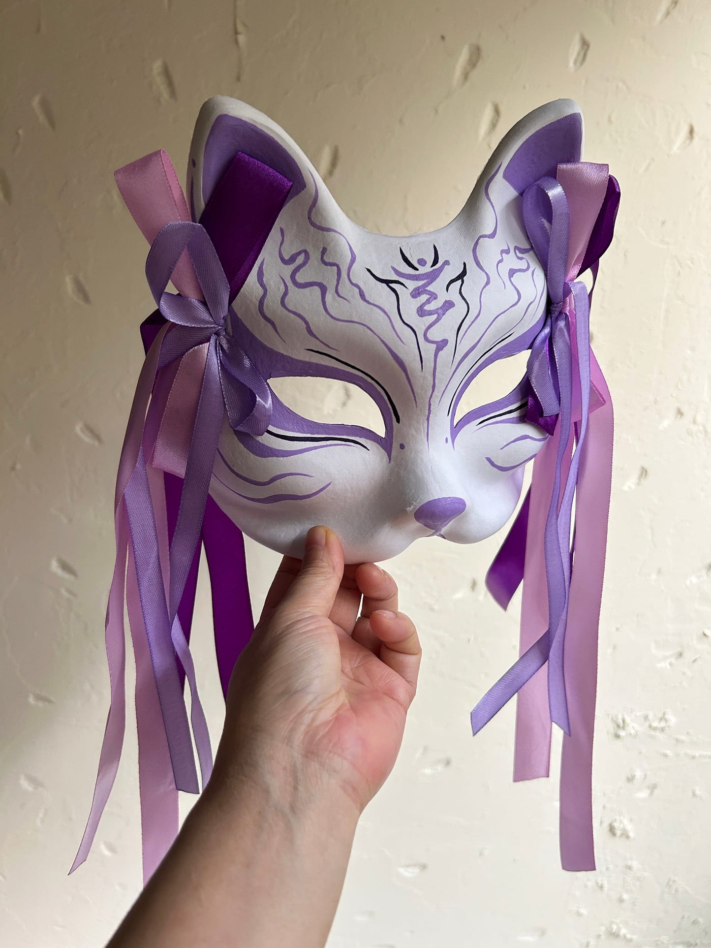 Hand-painted purple Fox mask Masquerade  kabuki 01