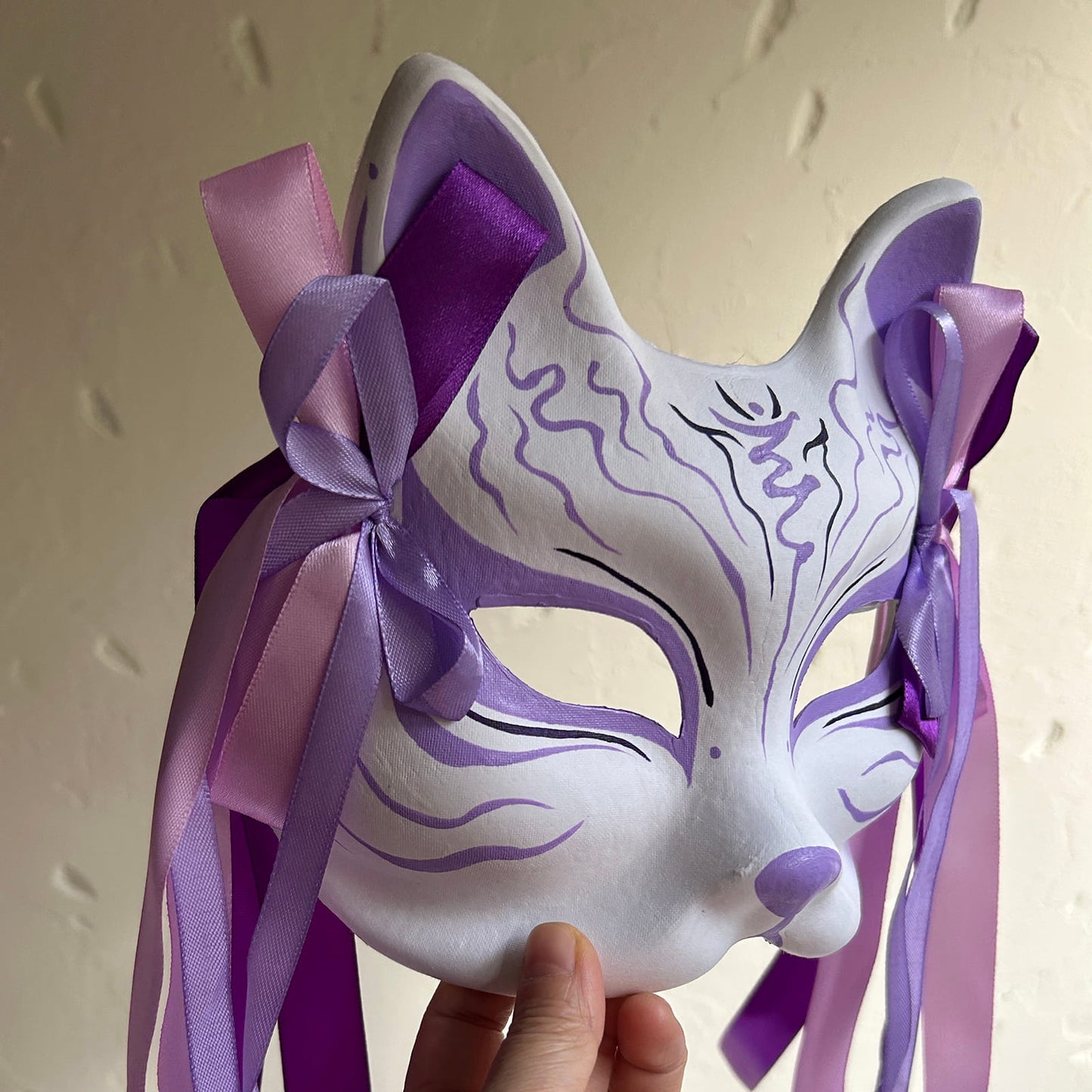 Hand-painted purple Fox mask Masquerade  kabuki 01