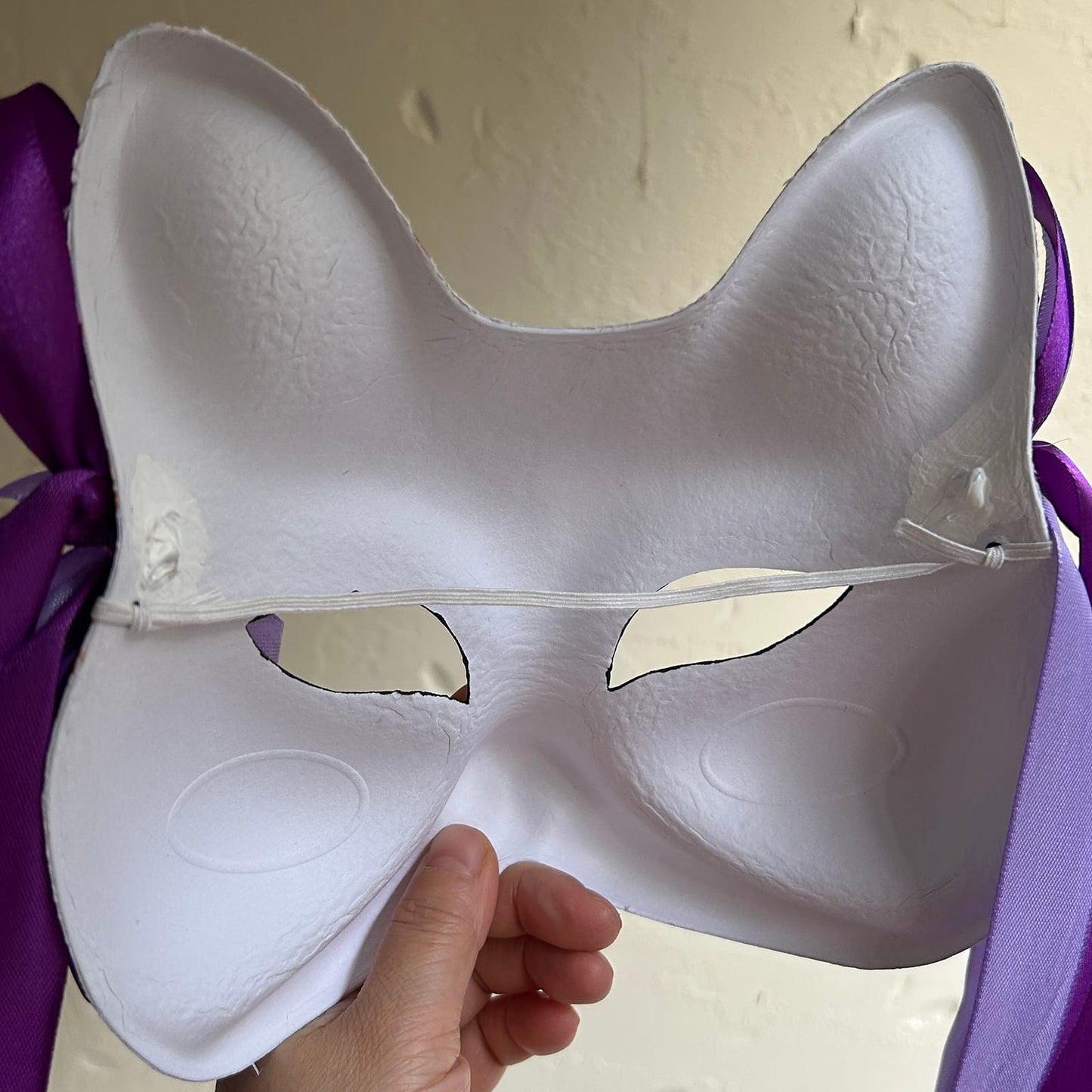 Hand-painted purple sakura fox mask Masquerade  kabuki 01