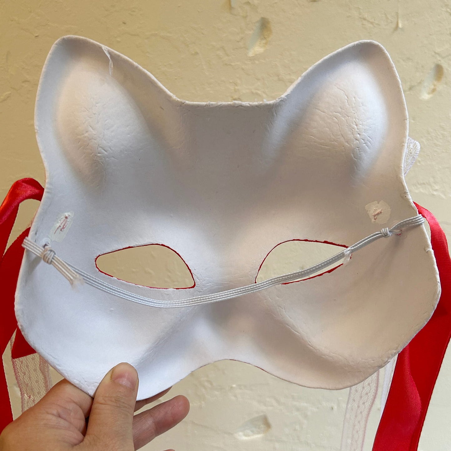 Hand-painted sakura cat mask 01
