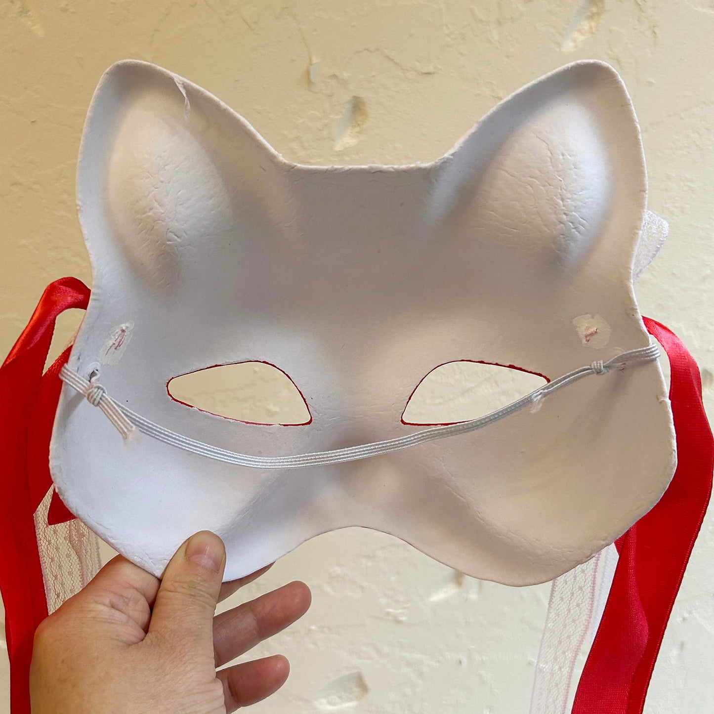 Hand-painted sakura cat mask 01