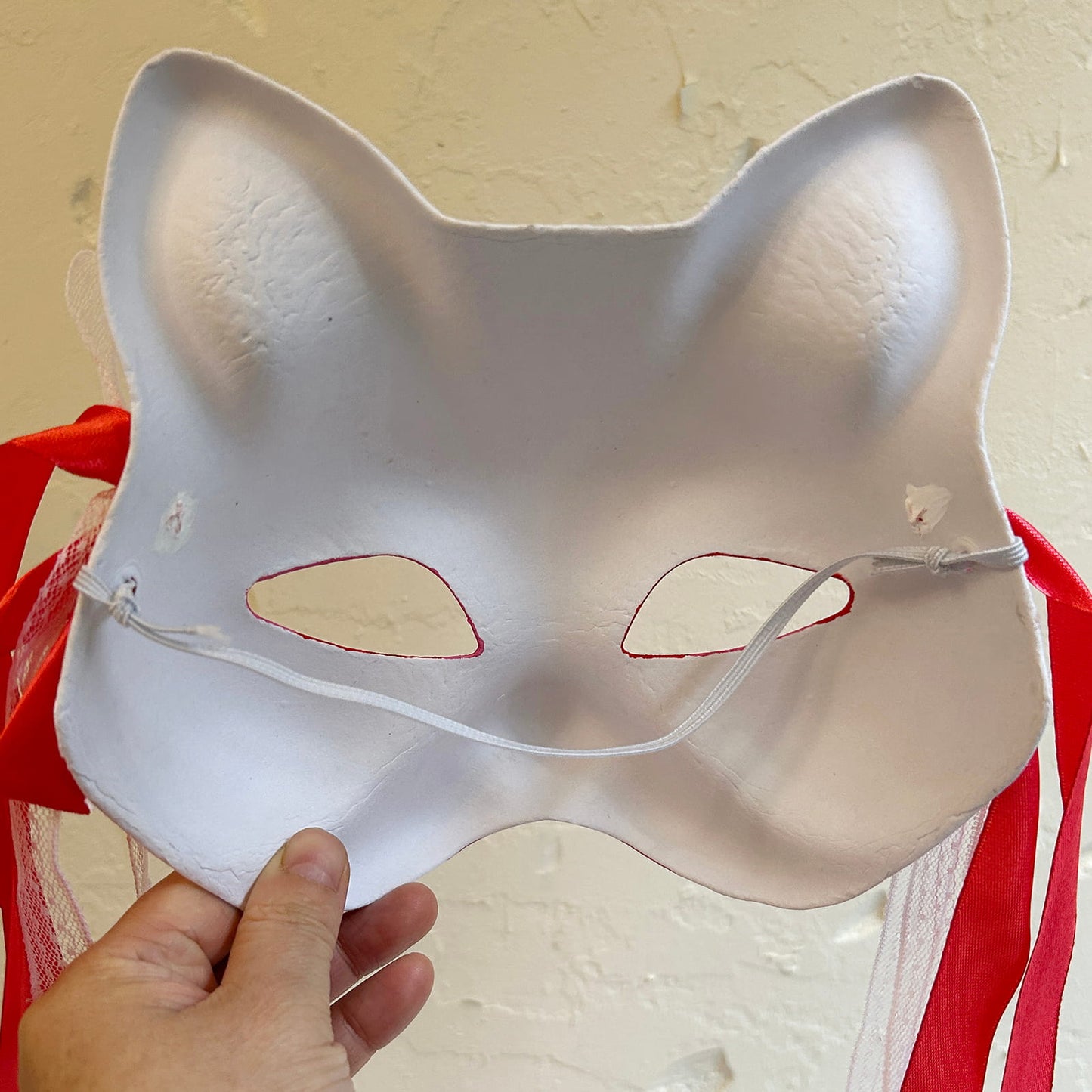 Hand-painted sakura cat mask 02